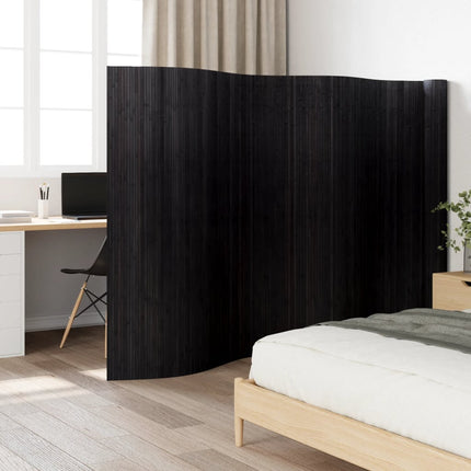 Rumsavdelare svart bredd 800 cm höjd 165 cm bambu