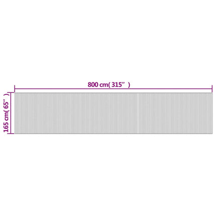 Rumsavdelare ljus naturlig bredd 800 cm höjd 165 cm bambu