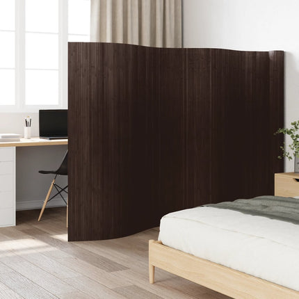 Rumsavdelare mörkbrun bredd 800 cm höjd 165 cm bambu