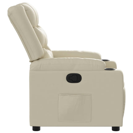 Reclinerfåtölj gräddvit konstläder
