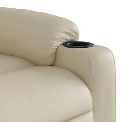 Reclinerfåtölj gräddvit konstläder