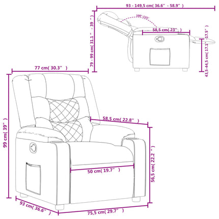 Reclinerfåtölj brun konstläder