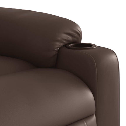 Massagefåtölj brun konstläder