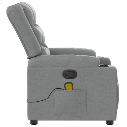 Massagefåtölj ljusgrå tyg