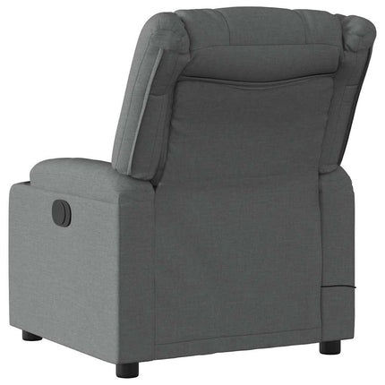 Massagefåtölj mörkgrå tyg