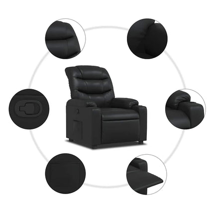 Reclinerfåtölj svart konstläder