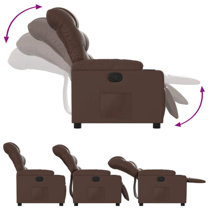 Reclinerfåtölj brun konstläder