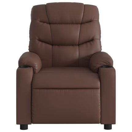 Reclinerfåtölj brun konstläder