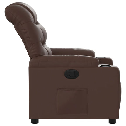 Reclinerfåtölj brun konstläder