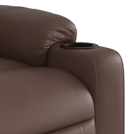 Reclinerfåtölj brun konstläder
