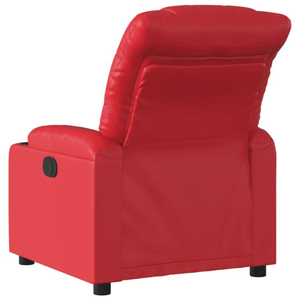 Reclinerfåtölj röd konstläder