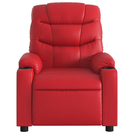 Reclinerfåtölj röd konstläder