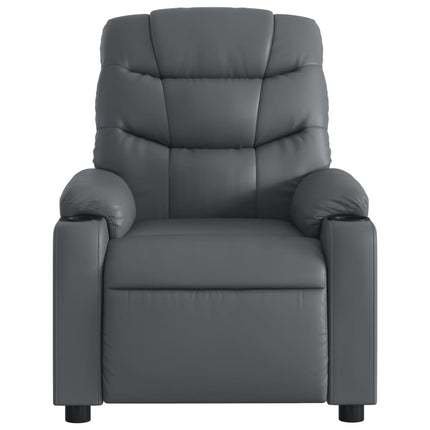 Massagefåtölj grå konstläder