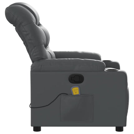 Massagefåtölj grå konstläder