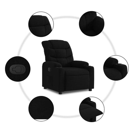 Reclinerfåtölj svart tyg