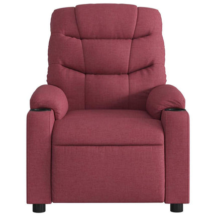 Reclinerfåtölj vinröd tyg