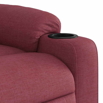 Reclinerfåtölj vinröd tyg