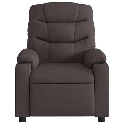 Reclinerfåtölj mörkbrun tyg
