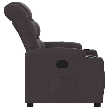 Reclinerfåtölj mörkbrun tyg