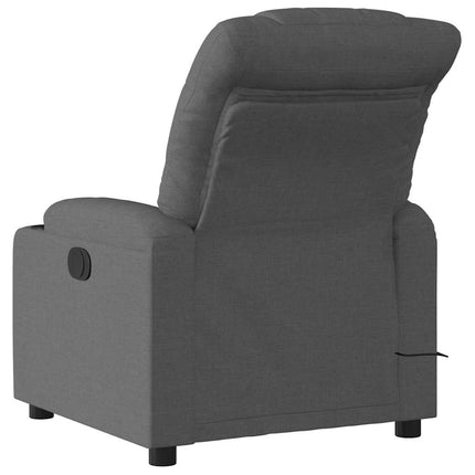 Massagefåtölj mörkgrå tyg