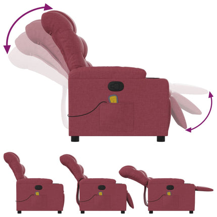 Massagefåtölj vinröd tyg