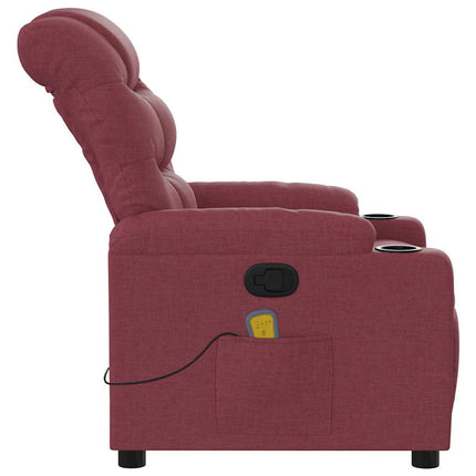 Massagefåtölj vinröd tyg