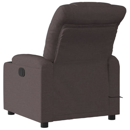 Massagefåtölj mörkbrun tyg
