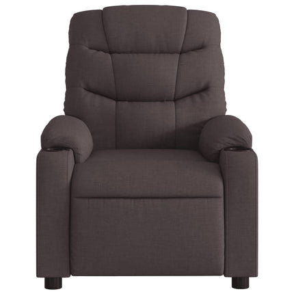 Massagefåtölj mörkbrun tyg