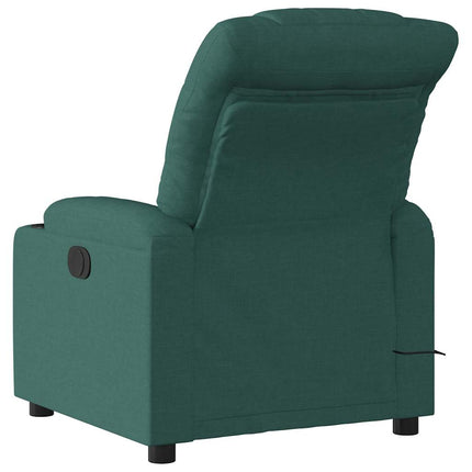Massagefåtölj mörkgrön tyg