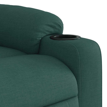 Massagefåtölj mörkgrön tyg