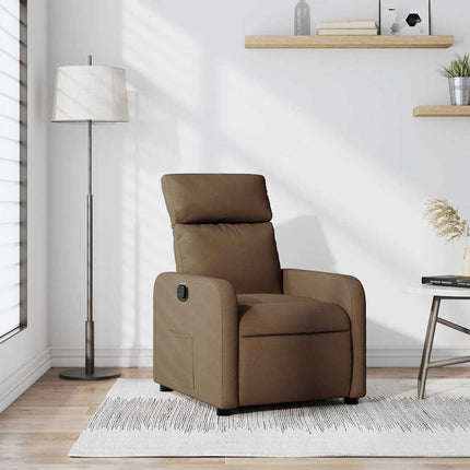 Reclinerfåtölj brun tyg