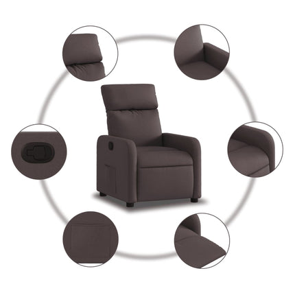 Reclinerfåtölj mörkbrun tyg