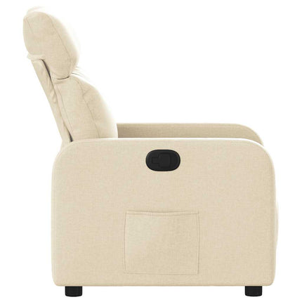 Reclinerfåtölj gräddvit tyg