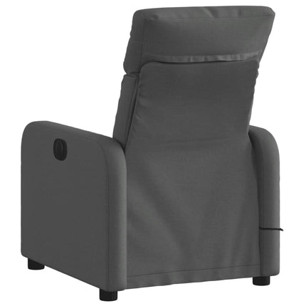 Massagefåtölj mörkgrå tyg