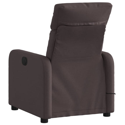 Massagefåtölj mörkbrun tyg