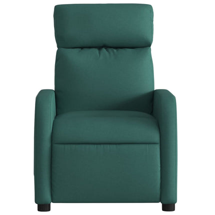 Massagefåtölj mörkgrön tyg