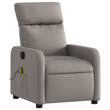 Massagefåtölj taupe tyg
