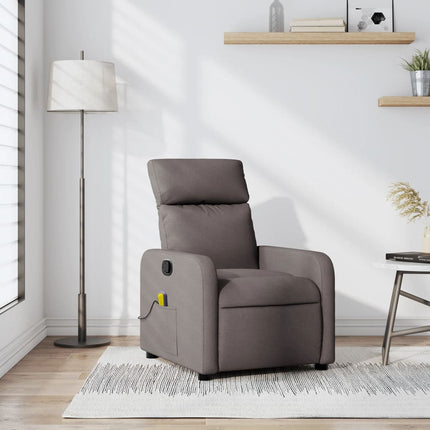 Massagefåtölj taupe tyg