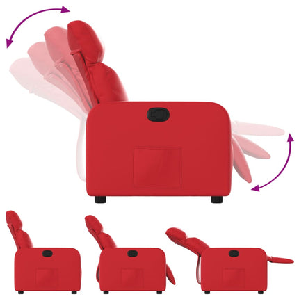 Reclinerfåtölj röd konstläder