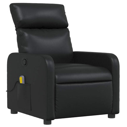 Massagefåtölj svart konstläder