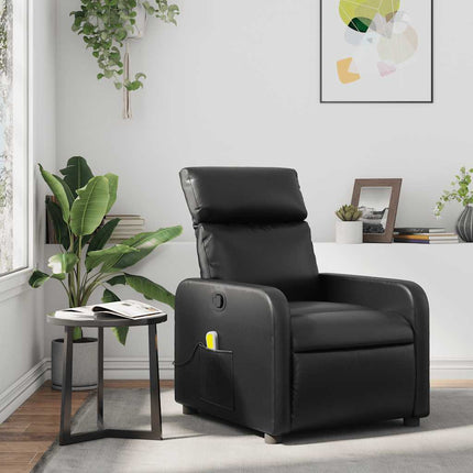 Massagefåtölj svart konstläder