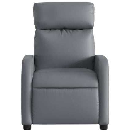 Massagefåtölj grå konstläder