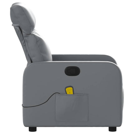 Massagefåtölj grå konstläder