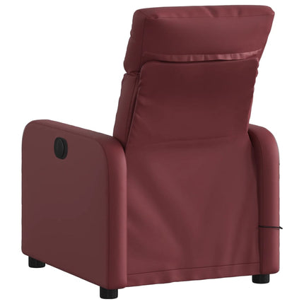 Massagefåtölj vinröd konstläder