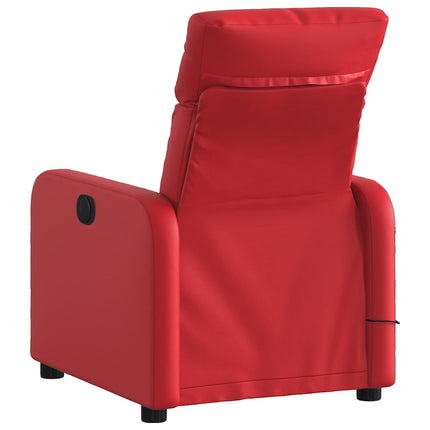 Massagefåtölj röd konstläder