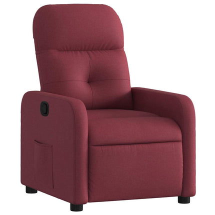 Reclinerfåtölj vinröd tyg