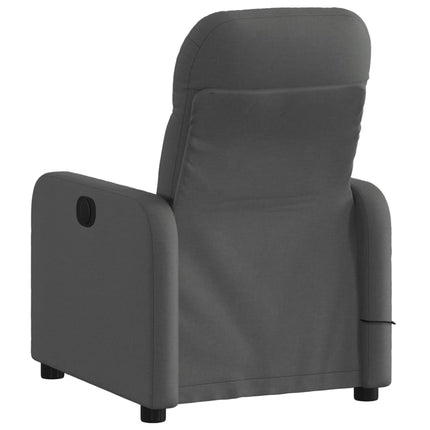 Massagefåtölj mörkgrå tyg
