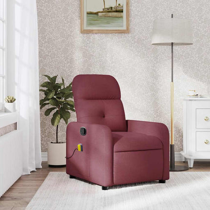 Massagefåtölj vinröd tyg