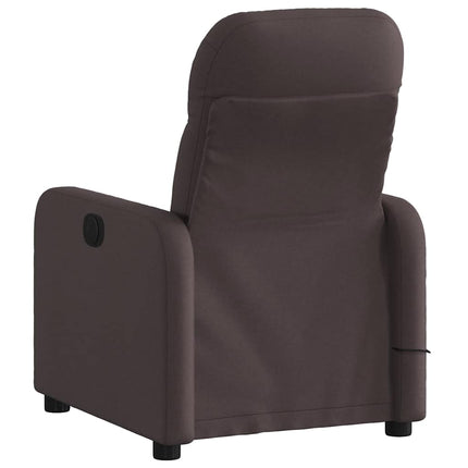 Massagefåtölj mörkbrun tyg