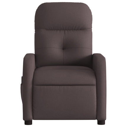 Massagefåtölj mörkbrun tyg
